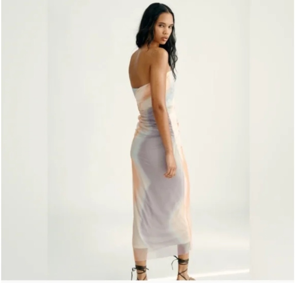 NWT Zara Strapless Tule Dress in Soft Pastels - Picture 3 of 8